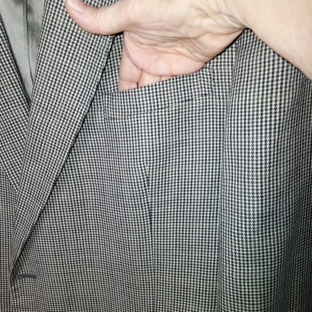 VTG Tailored in USA Mens 46L Houndstooth Botany Five Hundred Sport Coat Blazer
